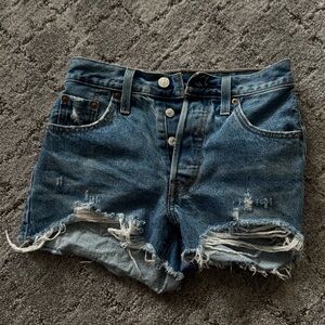 Vintage Distressed Denim Levi Women Shorts